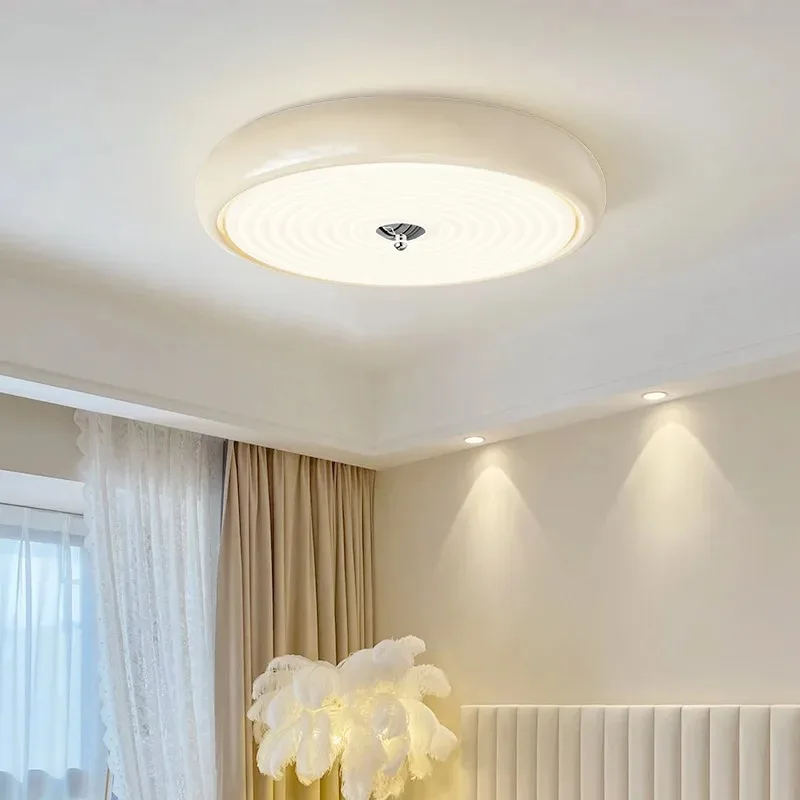 Full Spectrum Cream Bedroom Ceiling Lights Bauhaus Retro Dressing Living Room Study Circular Light Fixture Led Lights
