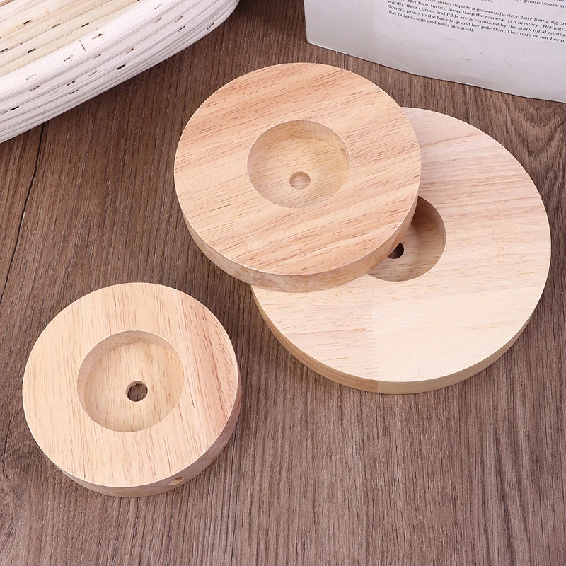 10CM 12CM 15CM Wood Table Lamp Base Round Solid Wood Display Lamp Base Light Parts Stand For DIY Table Lamp Bases