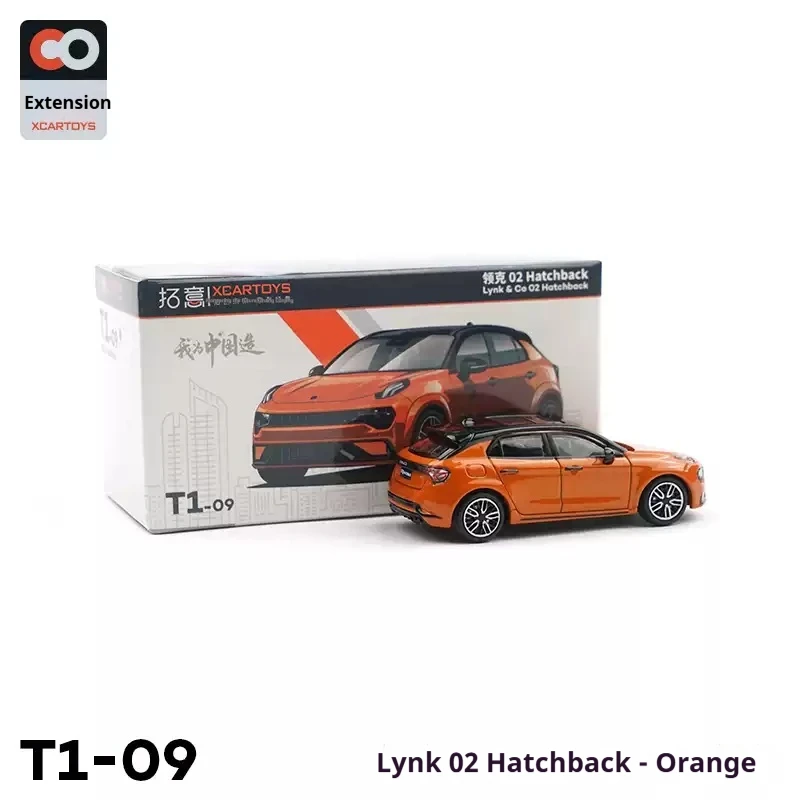 

XCARTOYS 1/64 Scale Alloy Car Model LYNK 02 Hatchback Orange Miniature Collectible Vehicle Toy Non-Remote Control Model
