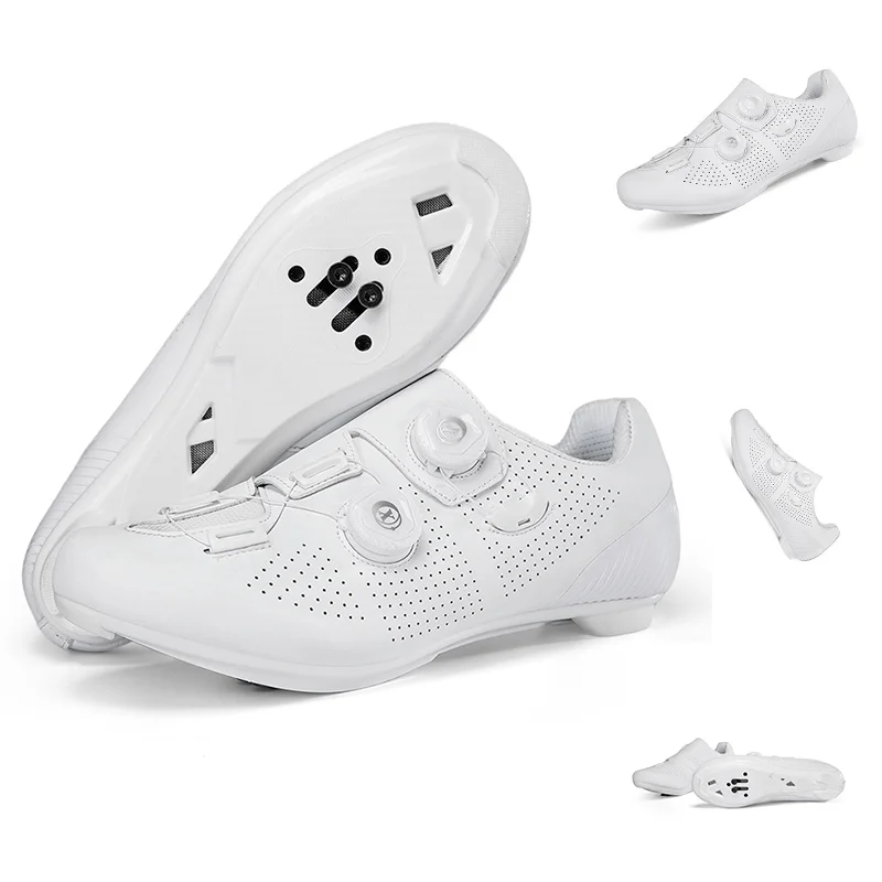 

Men's Speed Cycling Shoes with Dual BOA Dials for Quick Adjustment,Men's Outdoor Cycling Shoes,White