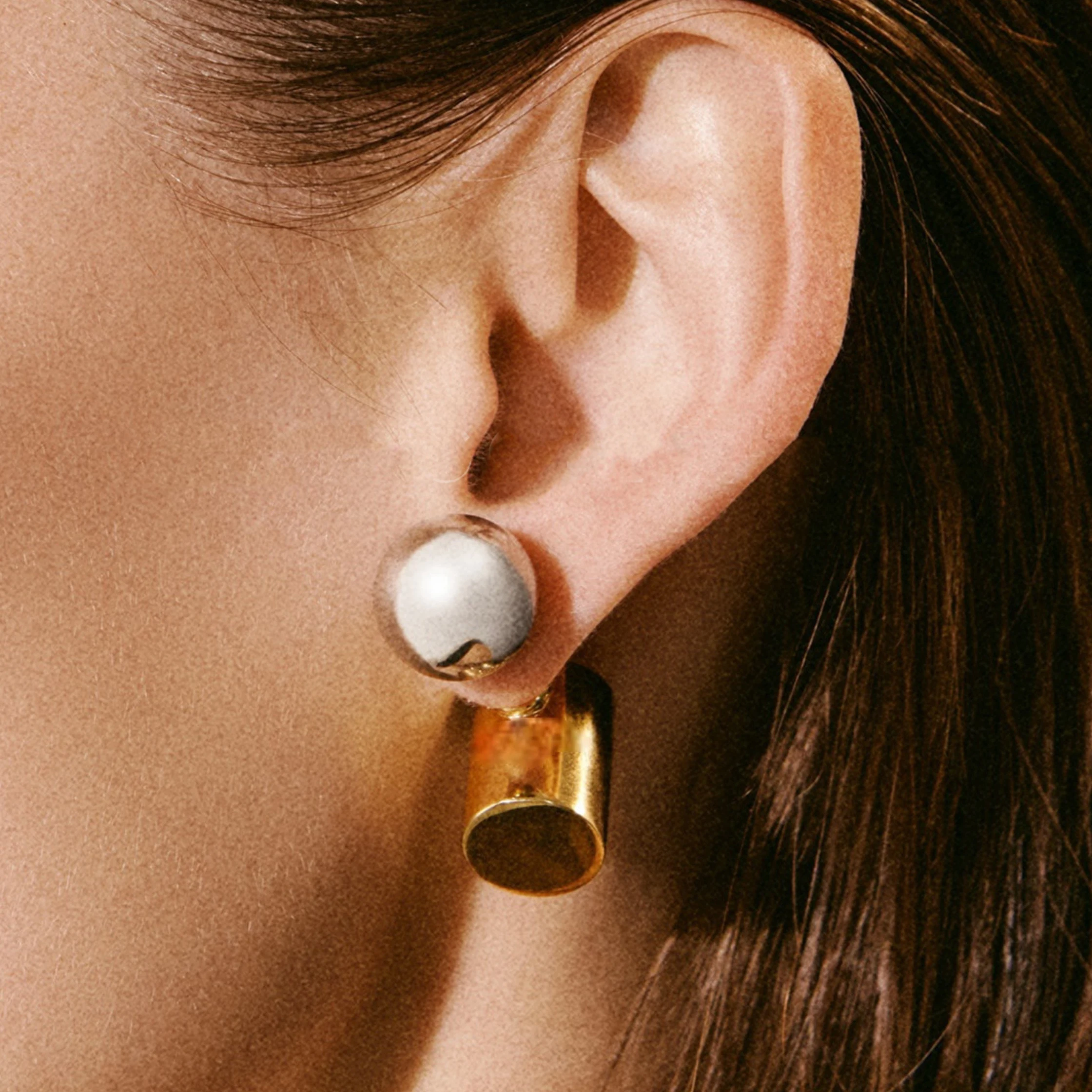 

2025 Fashion Gold Silver Geometry Earring Woman Unique Design Art Jewelry Trend