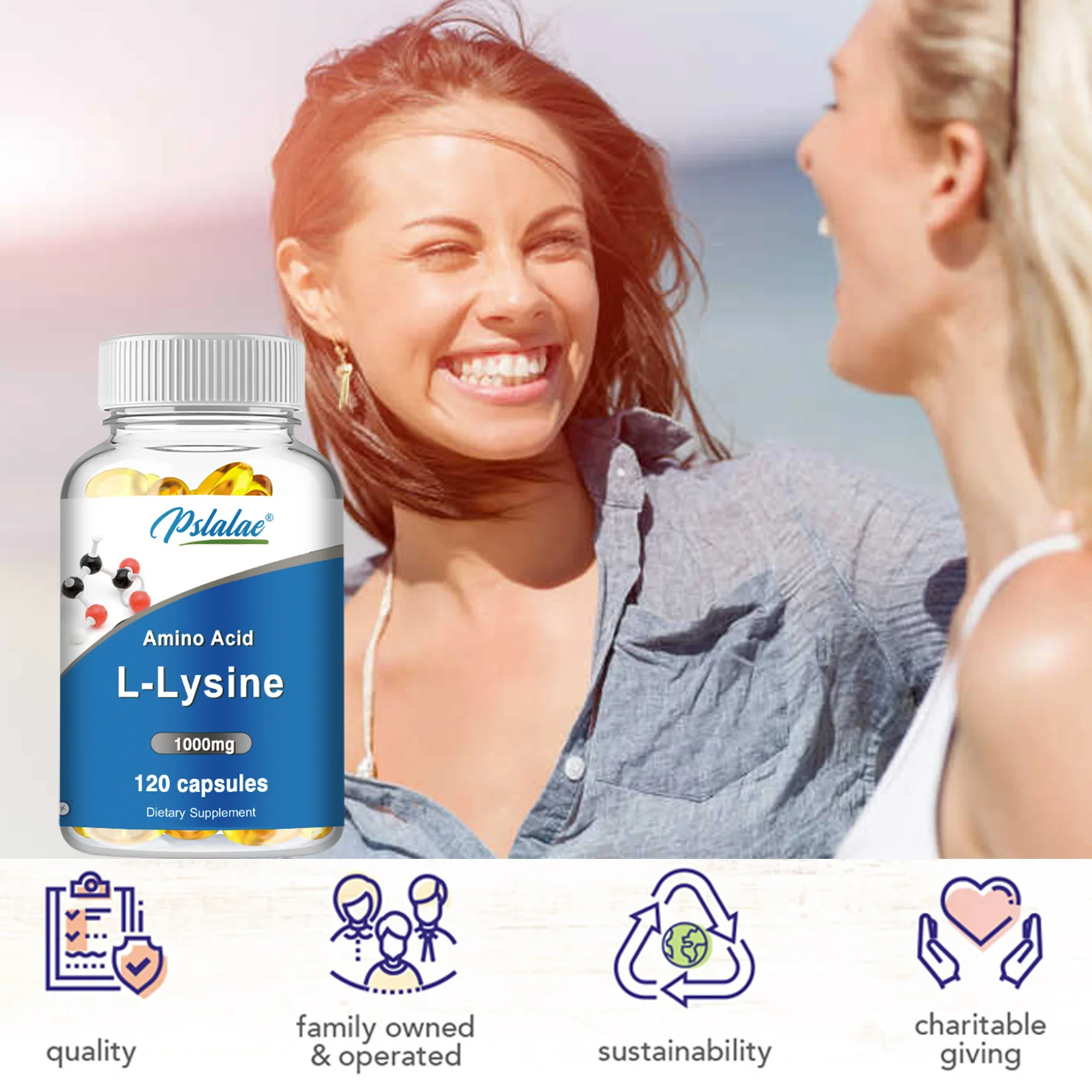 L -lysine - يعزز عملية التمثيل الغذائي وإنتاج الطاقة، وتدعم تركيب الكولاجين، ودعم البشرة - 120 كبسولة #4