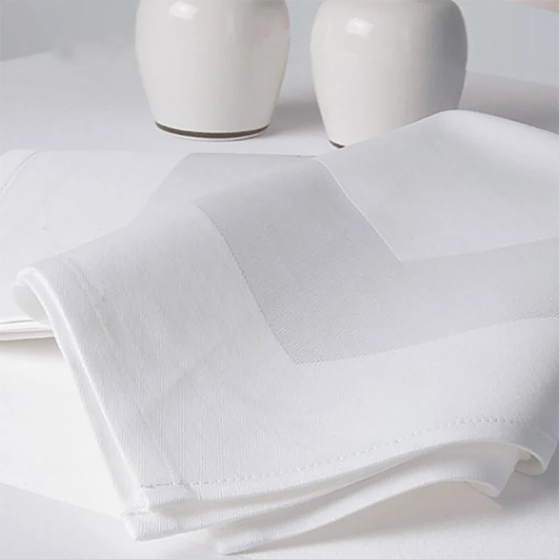 4 packs of 50 * 50cm high-end luxury 100% pure cotton square ribbon linen napkins with 20 