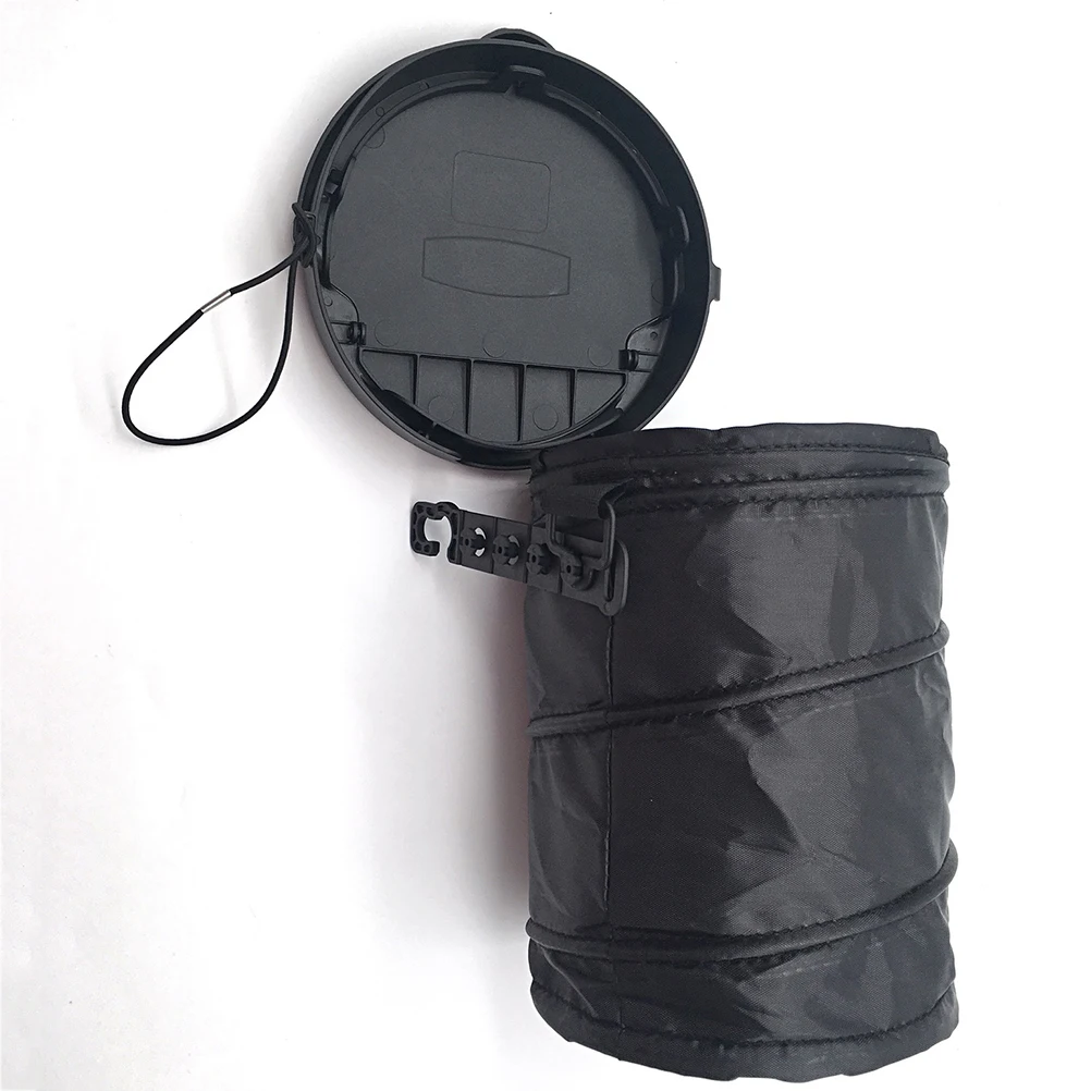 

1pcs Folding Car Trash Can Foldable Garbage Holder Sturdy Pp Polyester Reusable Waste Container For Indoor Outdoor Black