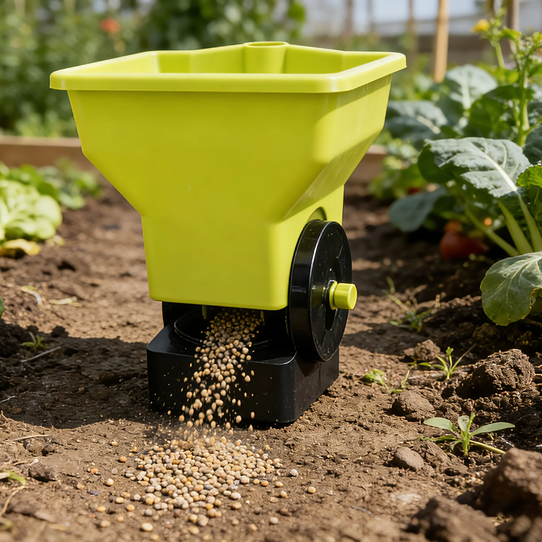 1pc Horticultural Portable Seeder, Small Seeder, Hand Cranked Lawn Seed, Agricultural Fertilizer Applicator, Seeder