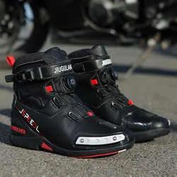 2024 neue Motorrads tiefel Mann Leder Motos Fahrer Schutzs tiefel wasserdichte rutsch feste Motocross Mountain Renn schuhe