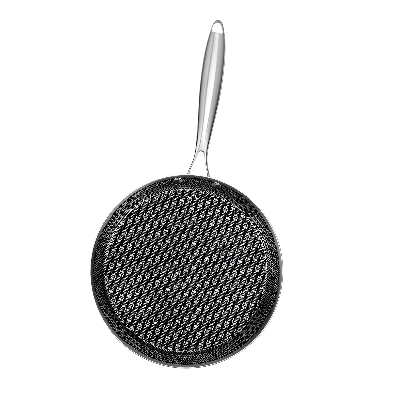 Stainless Steel Crepe Pan Multifunctional Even Heat Distribution Non-Stick Crepe Pan Ideal for Home and Outdoor Cooking