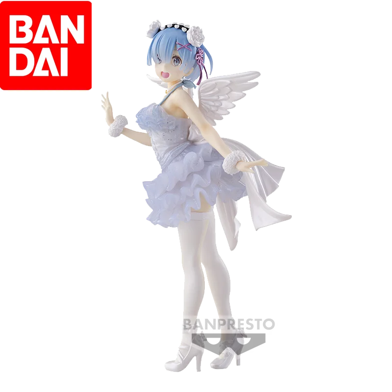 

Официальная фигурка BANDAI Re:Zero Rem, дизайн ангела, ПВХ, 22 см, супер - исцеление, милое выражение. Идеальный подарок для фанатов!