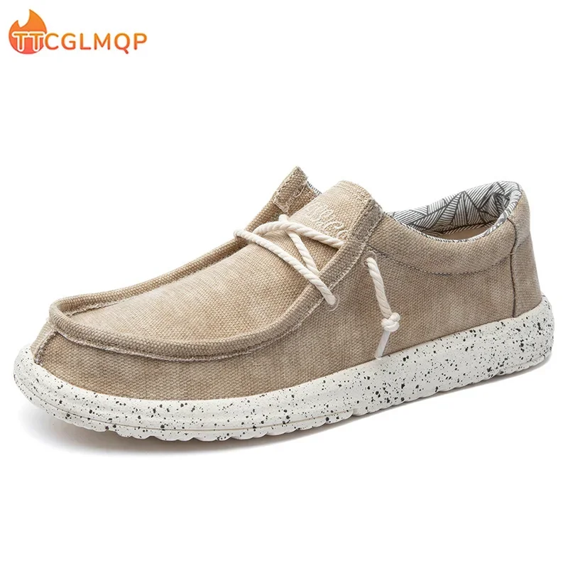 2023 Summer Men Canvas Shoes Espadrilles Breathable Casual Shoes Men Loafers Comfortable Ultralight Lazy Boat Shoes Plus Size 48