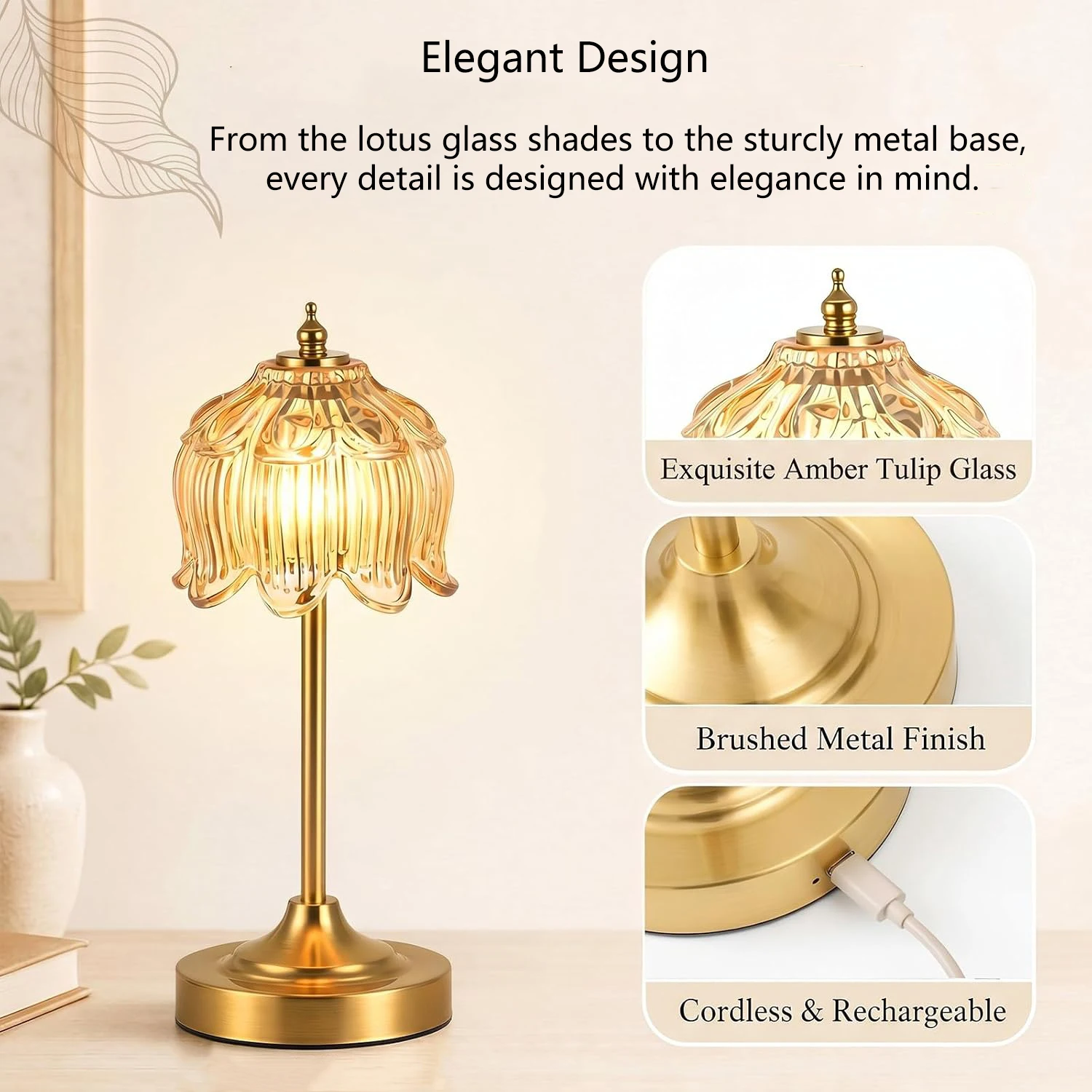 Rechargeable LED Touch Sensor Table Lamp with Wireless Design 6
