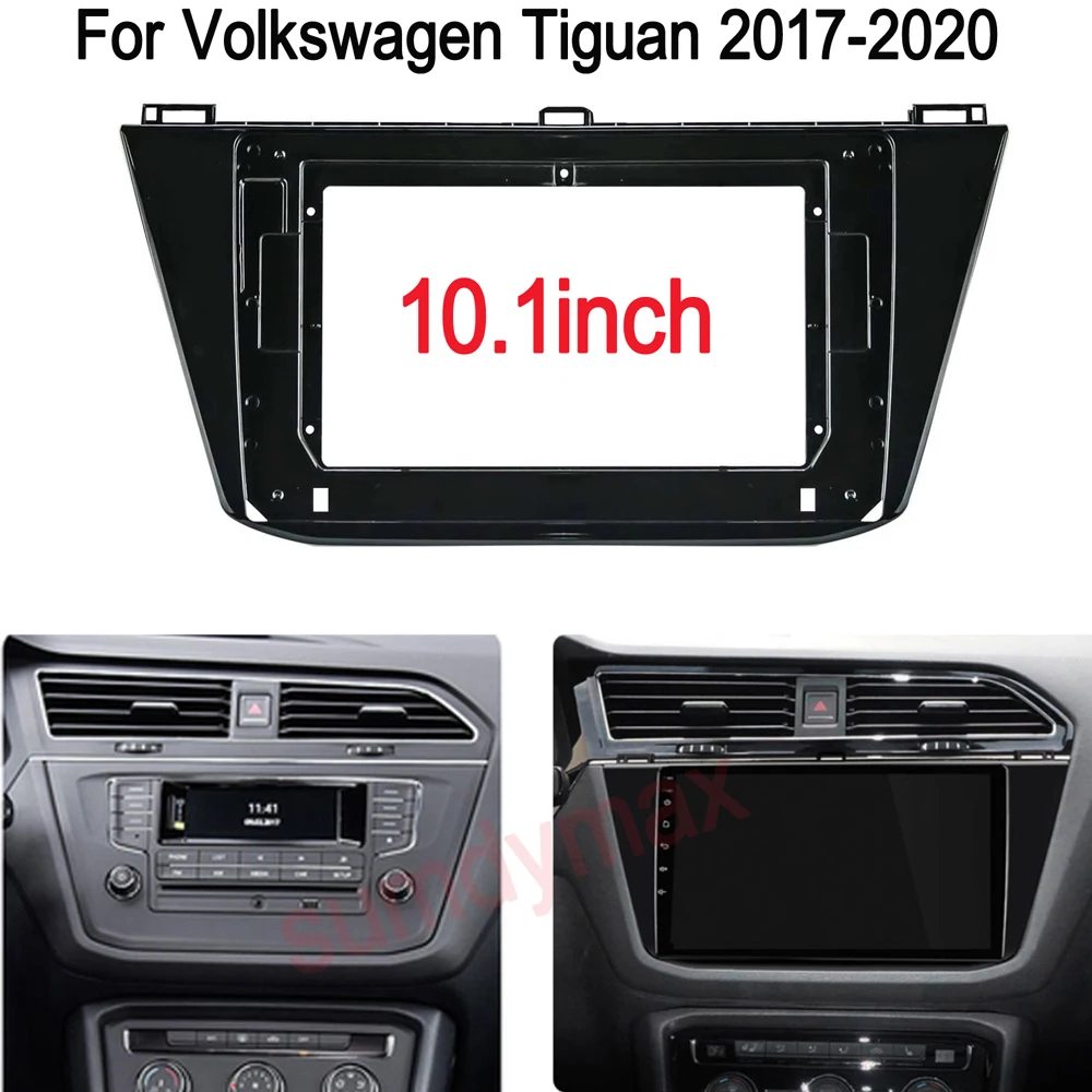 10inch Car DVD Frame Audio Dash Trim Kits Facia Panel Radio Player screen 2 Din For Volkswagen Tiguan 2 Mk 2016 - 2022 car Panel