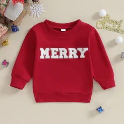 Girls Christmas Casual Sweatshirts Long Sleeve Crewneck Letter Print Loose Fit Pullover Sweatshirts Tops Xmas Clothing Outfits