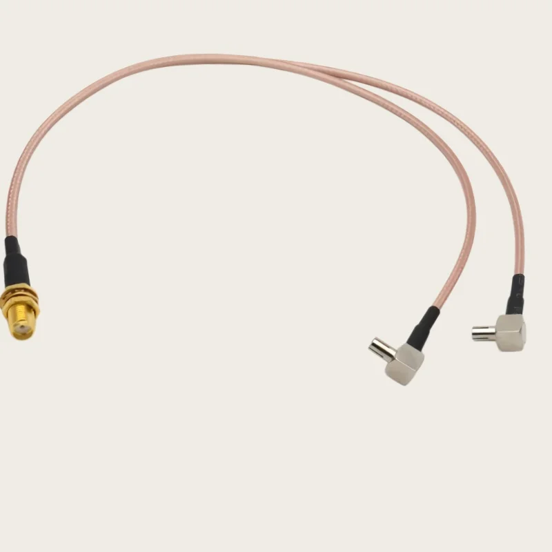Adapter SMA Female to 2x TS9 Male 90 Degree 1to2 Y-shaped splitter combiner tail fiber RG316 Cable