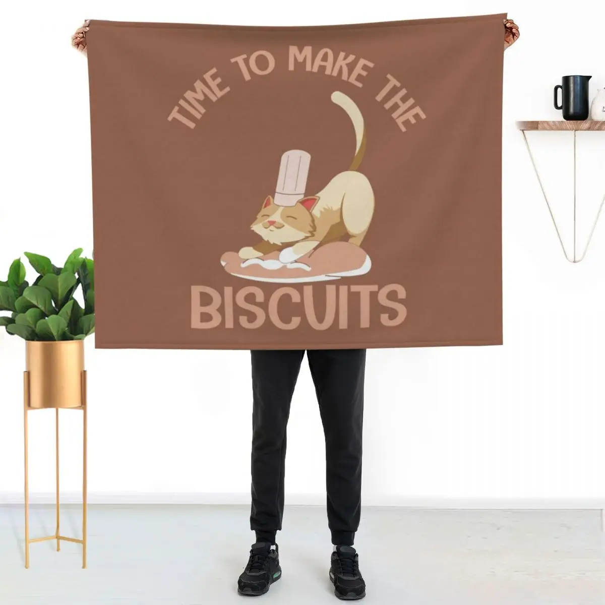 Cat Making Biscuits Throw Blanket Cute Plaid Cute Soft Big Multi-Purpose Thin blankets ands Blankets