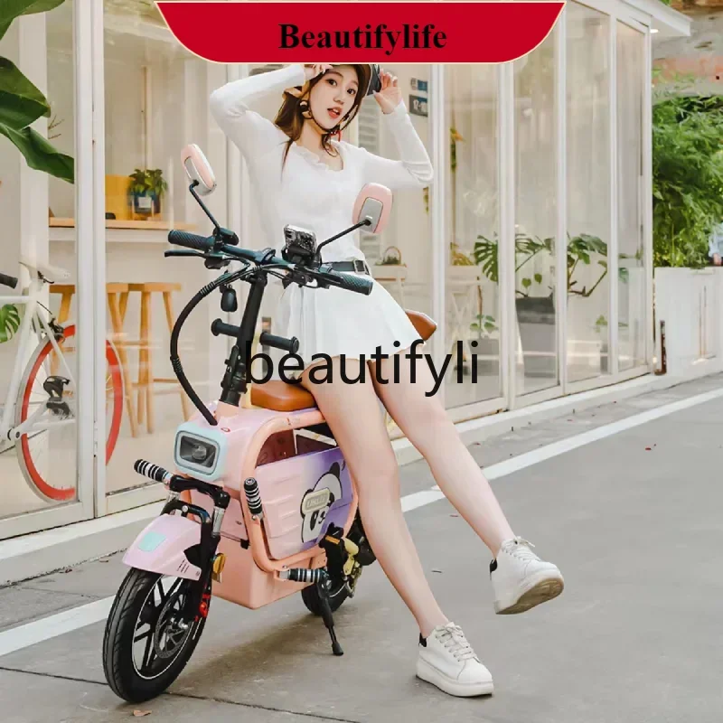 E132 Electric bicycle household small mini folding high-speed lightweight battery car