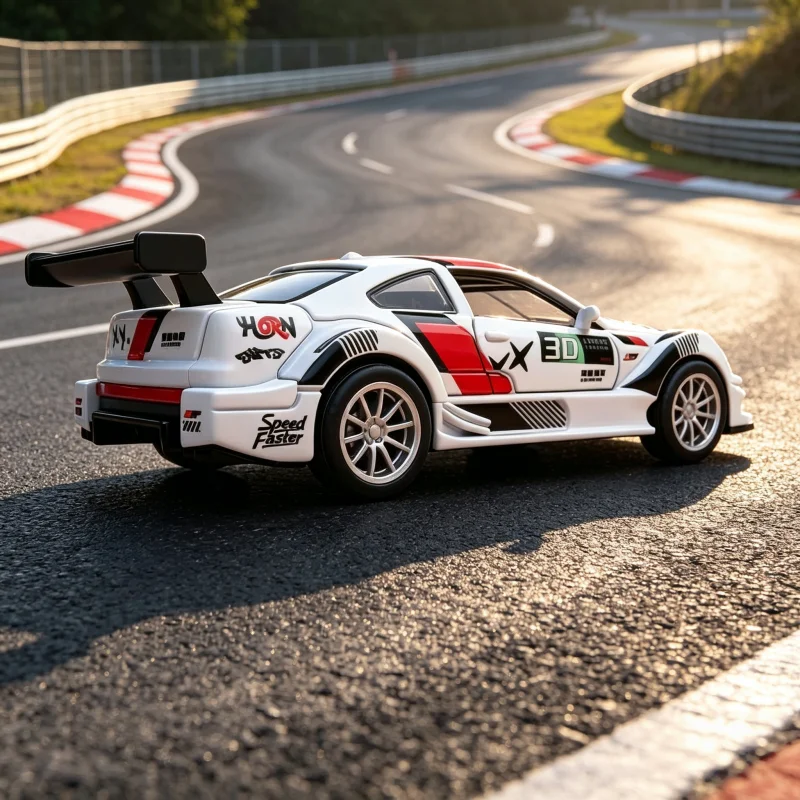 Die-Casting Racing Model Set, Alloy Rewind Racing Toy, Equipped with Large Rear Wing, Removable Doors, Suitable for Collectible
