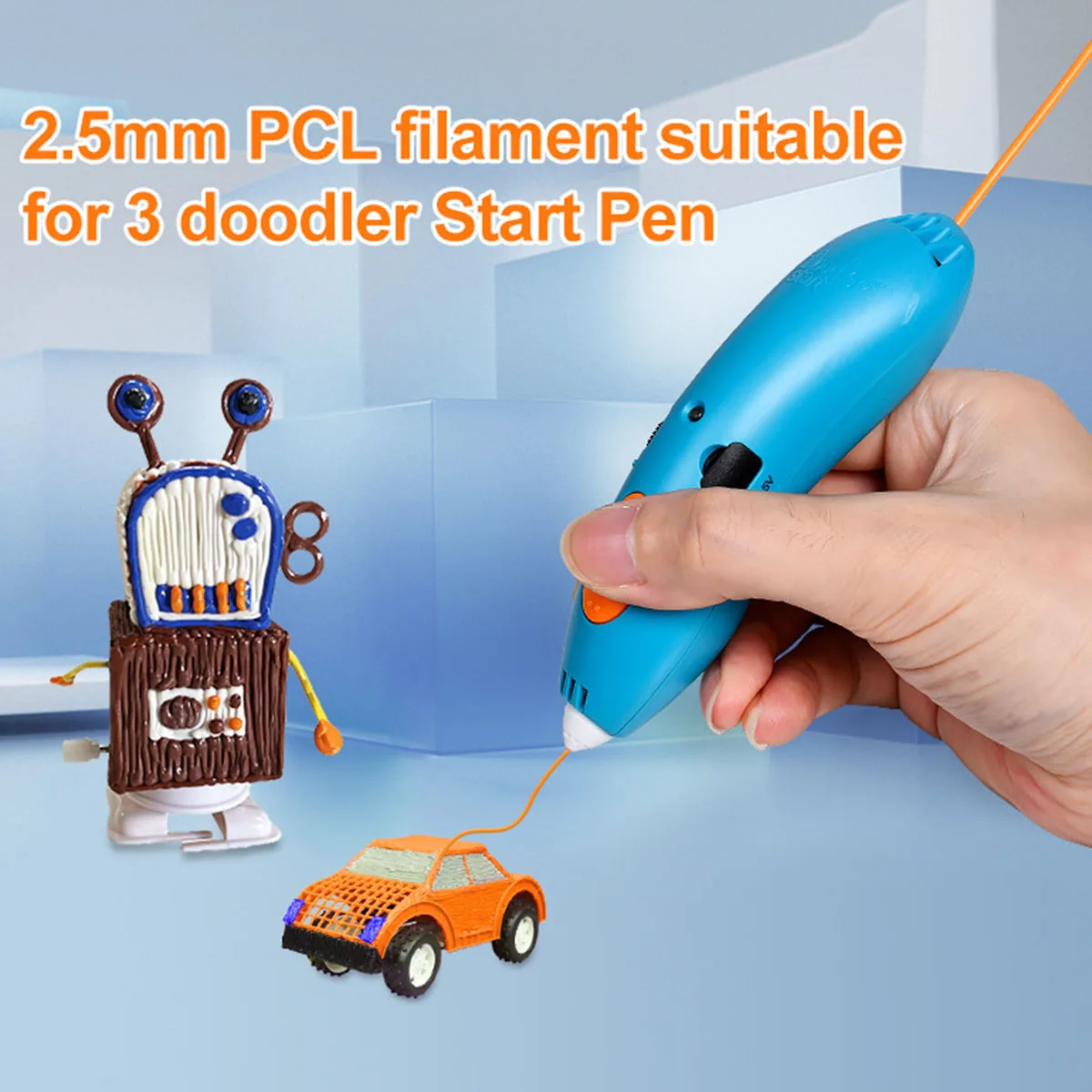 110 PCS 3D Pen Filament Refills Compatible with 3Doodler Start+ 2.5mm 3D Printer Doodler Pen Refill Packs