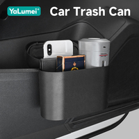For BMW 5 6 7 Series F07 F10 F11 F06 F12 F13 F01 F08 F03 Car Hanging Trash Can Square Pressing Case Bin Storage ABS Accessories