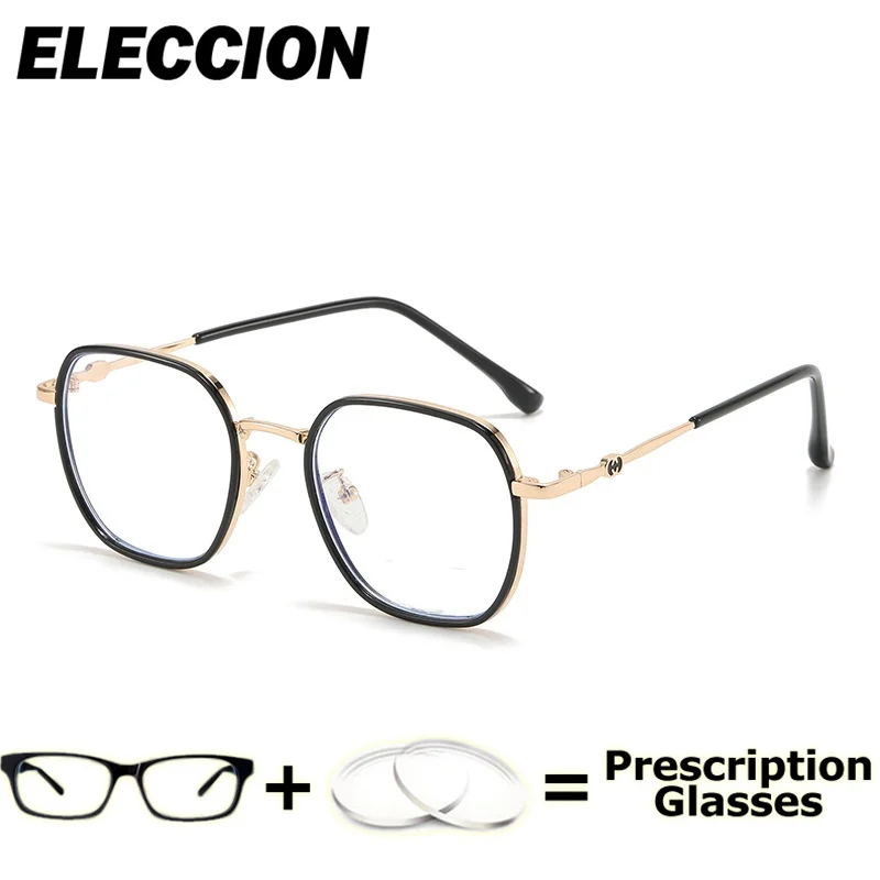 

ELECCION Prescription Lenses Presbyopia Myopia Reading Glasses Frame Women Men Alloy Flexible Optical Eyewear Multifocal
