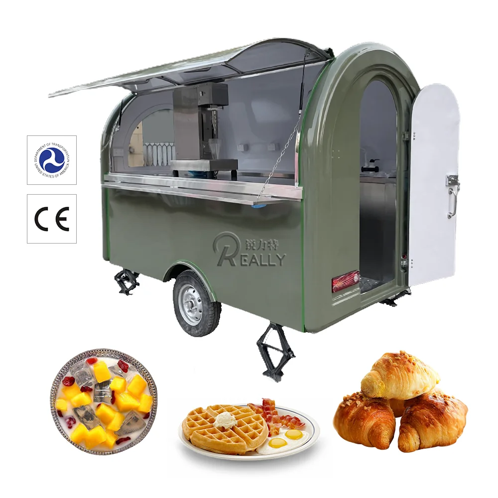 

CE DOT Concession Food Trailer Coffee Food Truck 280 Cm Outdoor BBQ Street Mobile Catering Carts for Sale