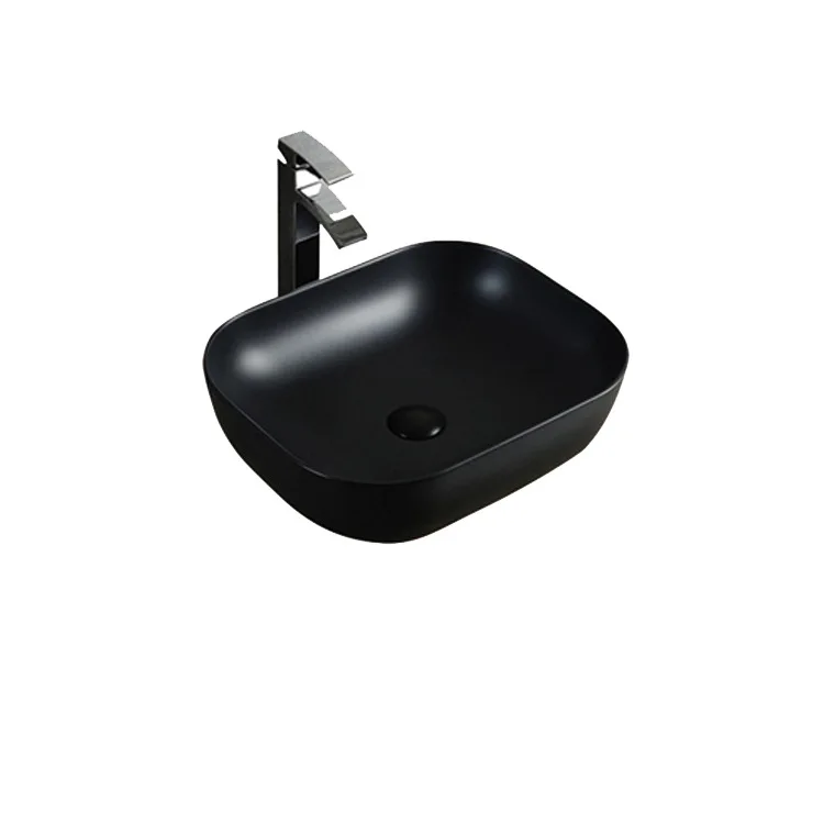 

Washbasin Art Basin Ceramic Black Square Round Nordic Style Basin Simple, Fashionable and Pleasing To The Eye