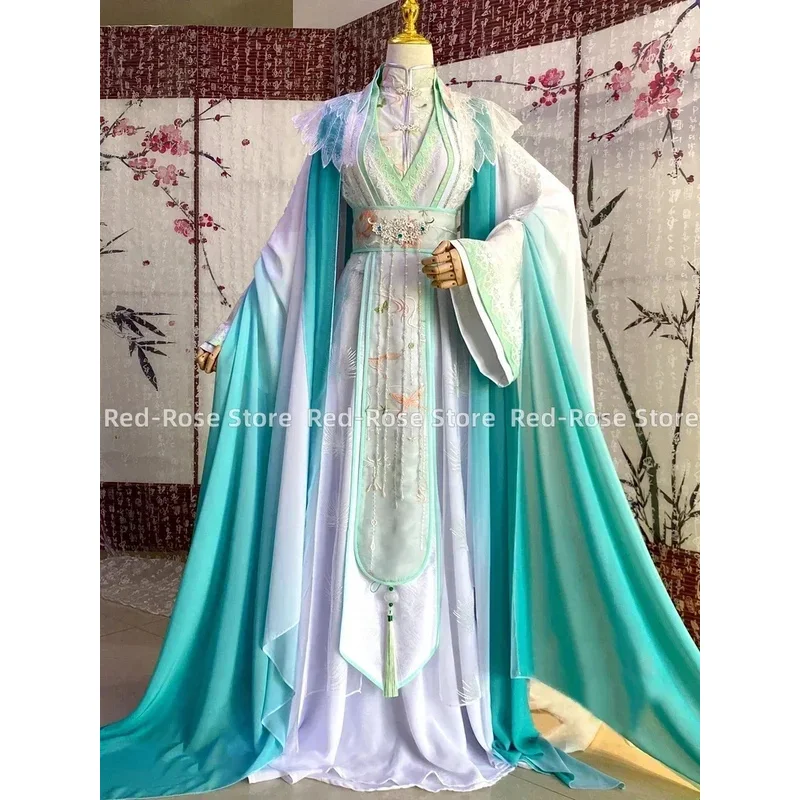 

Heaven Official's Blessing Wind Master Qingxuan Cosplay Ancient-Costume Men Women's Han Chinese Clothing Wig Crown Fan Full Set