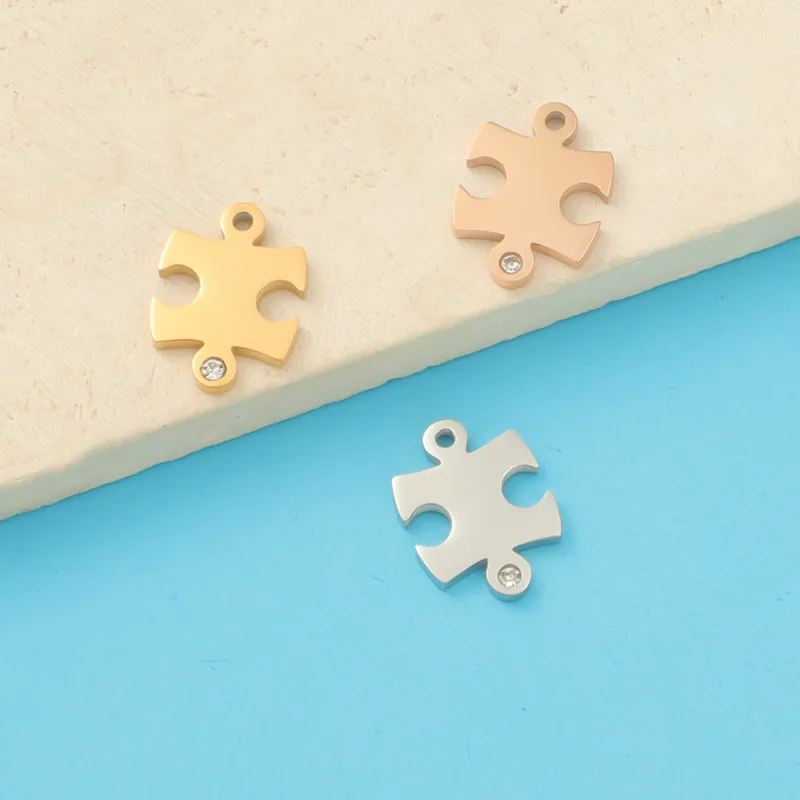 

10Pcs/Lot Mirror Polish Stainless Steel Irregular Puzzle Shape Pendants Handmade Jewelry For DIY Fashion Jewelry Accessories
