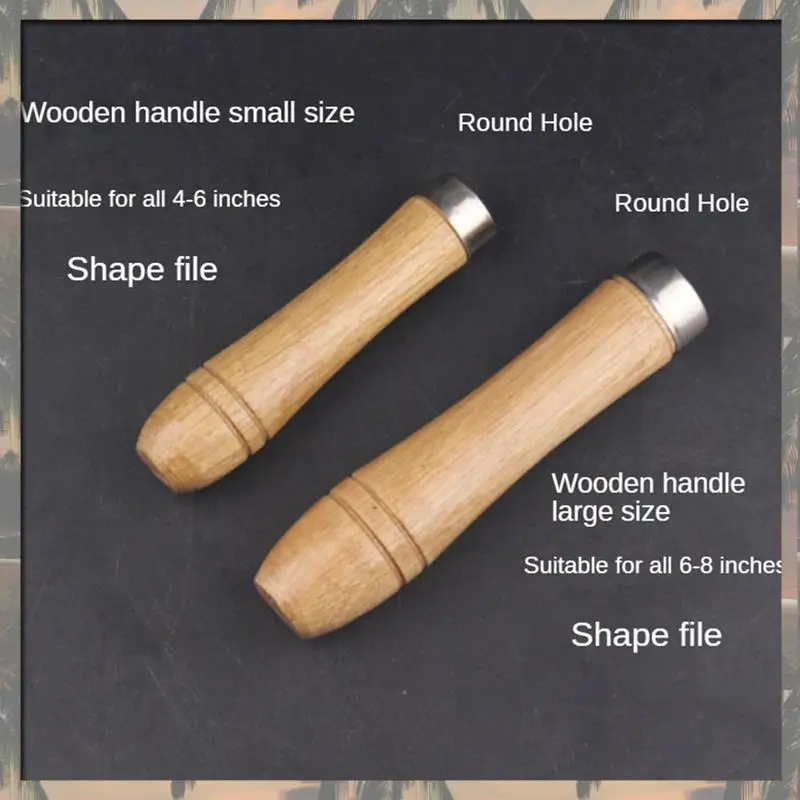 A70U New Wooden File Handle Kit Screwdriver Hand Drill File Handle Kit Cutting Tool Craft