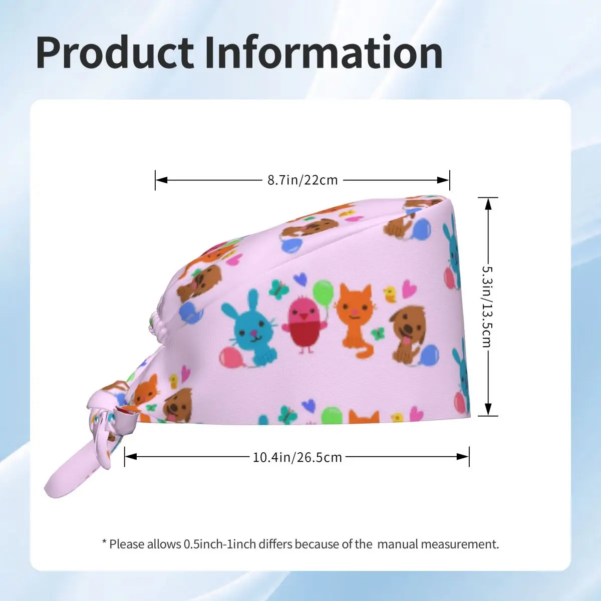 قبعة لعب ساجو الوردية الصغيرة للطبيب، قبعة جراحية للعمل للرجال والنساء، قبعات تمريض قابلة للتعديل لطبيب الأسنان #6