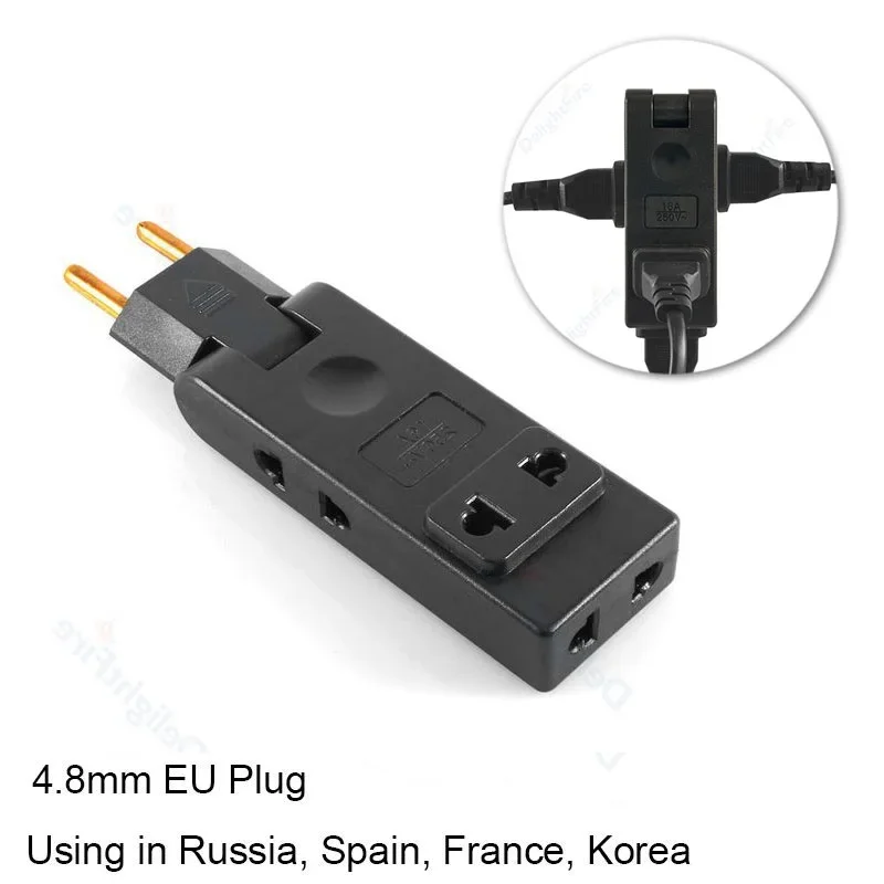 4 in 1 US To EU Extension Socket Plug Adapters CA MX US To KR Plug Power Adaptor Russia Spain France Korea Converter AC Outlet