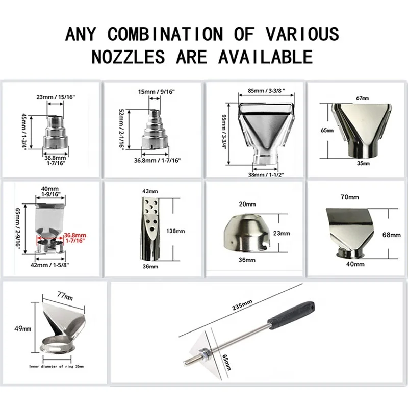 2KW Power Tools Temperature Control Heat Hot Air Gun for Screen Printing