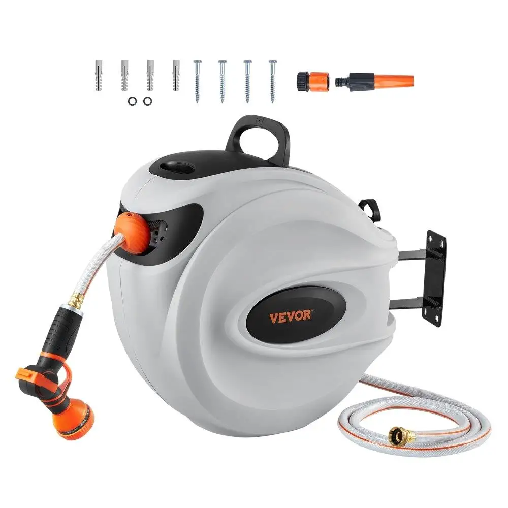 

Retractable Garden Hose Reel 84ft 58inch 180 Degree Swivel Wall Mount Water Hose Storage System