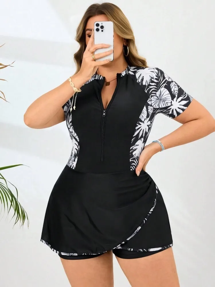 L-4XL Women's Bikini Plus Size High Waist Push Up Large Size Swimsuit Summer Mujer Big Size Tummy Control Swimwear Bikini Sets view 3