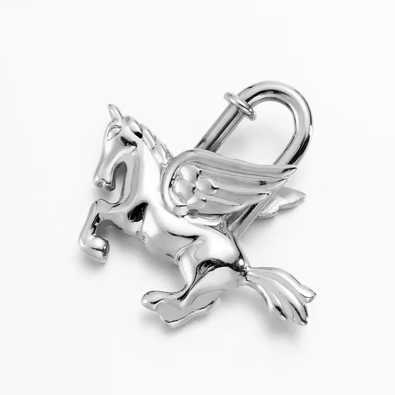 Bag Charm Metal Lock Buckle Decoration For Hermes Birkin Kelly Bag Pegasus Lock Charm All-steel Animal Metal Lock Bag Pendant