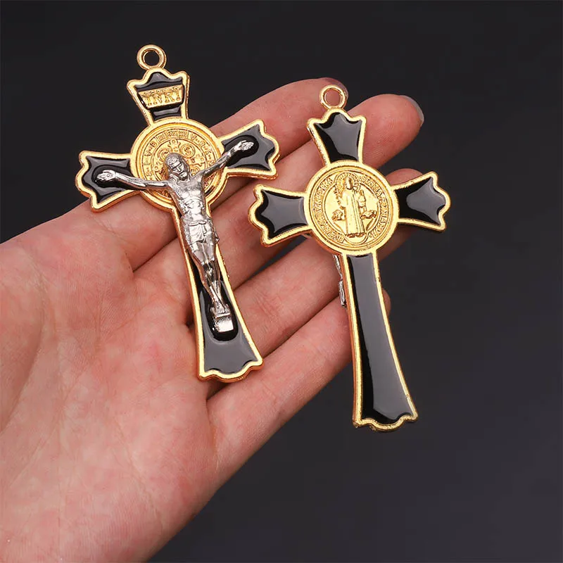 Brand New Large Religious Jesus Cross Jewelry Craft Pendant, Handmade Pendant Cross Charm Pendant Jewelry Gift 55*77mm