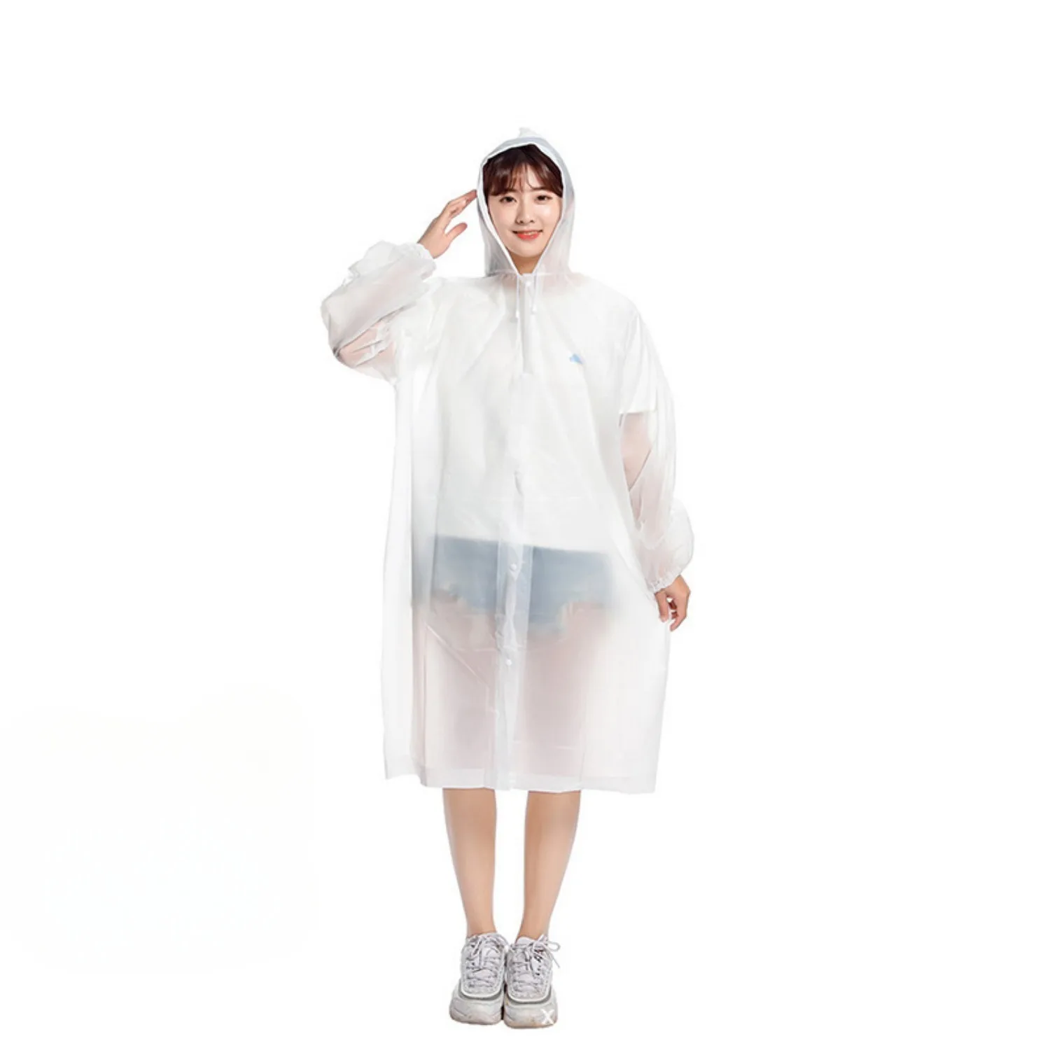 Thickened Men Poncho Whole And Body Single Raincoat Disposable Rain Long Rainstorm Proof Children Women\'s Transparent Portable