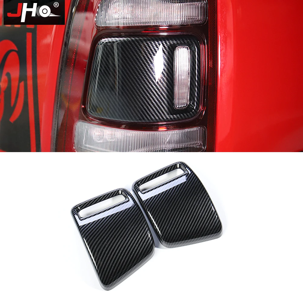 

JHO Carbon Fiber Car Rear Taillight Tail Light Lamp Trim Frame Decor Sticker for Dodge Ram 1500 2019 2020 Exterior Accessories