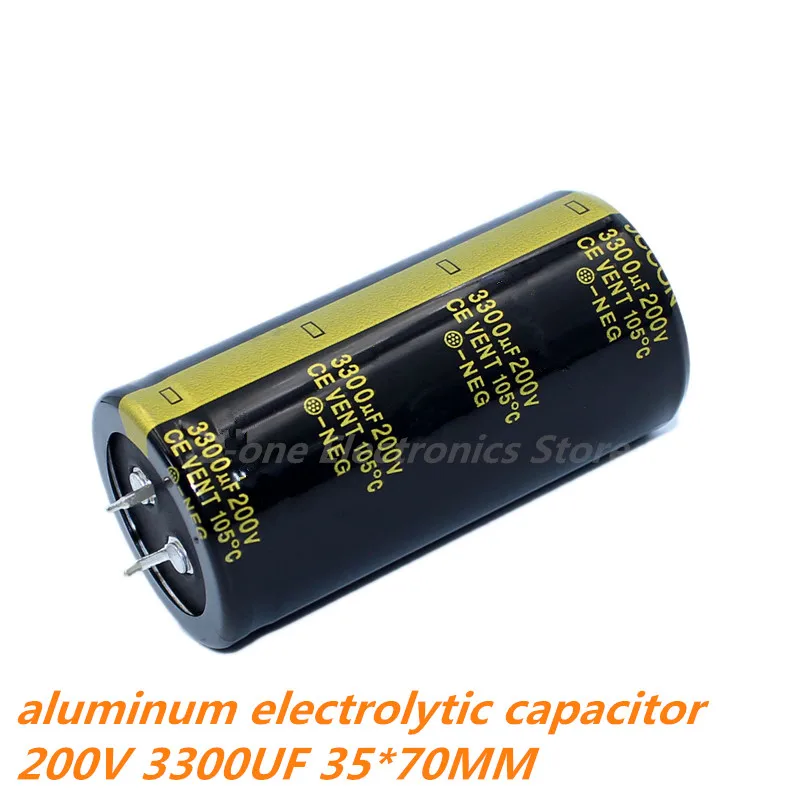 Imagem -02 - Capacitor Eletrolítico de Alumínio de Alta Qualidade Baixa Impedância Esr 15 Peças 200v3300uf 200v 3300uf 35x70 mm