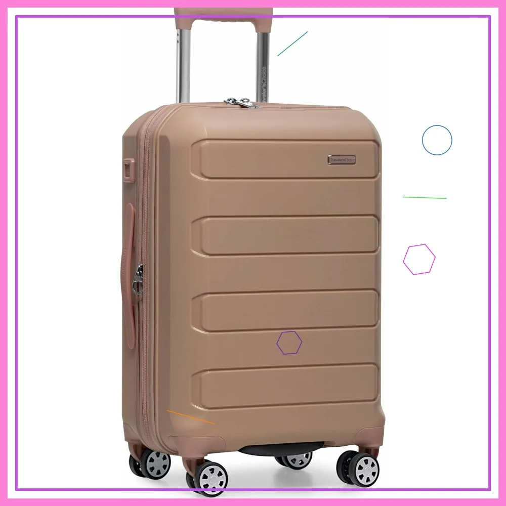 

Расширяемый жесткий чемодан-спиннер, 22-дюймовый, цвет латте-беж, для ручной клади, прочный дорожный чемодан
