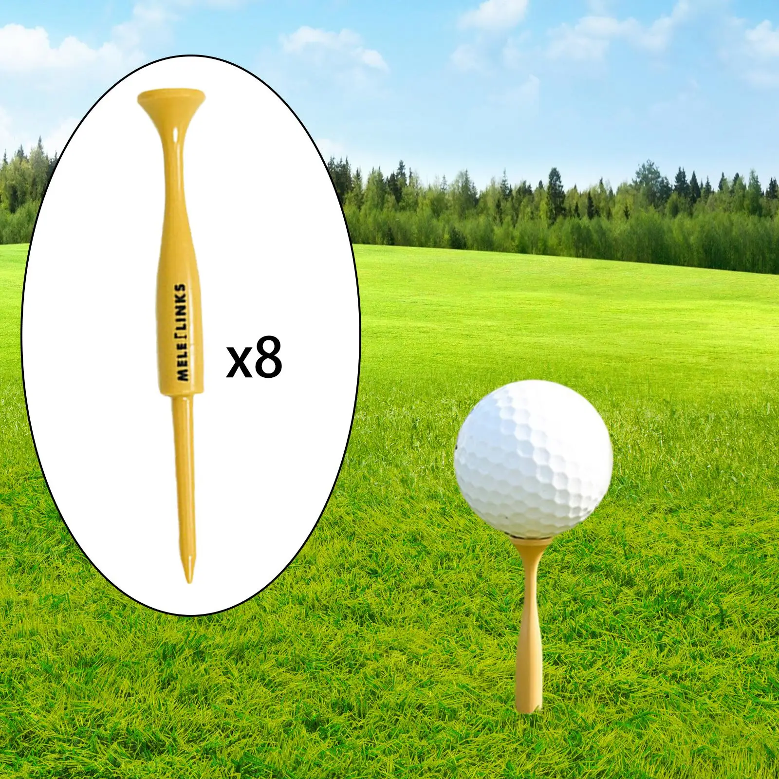 

8Pcs Plastic Golf Tees Golf Equipment Professional Long Distance for Golf Course 3.2 inch Baseball Shaped Sturdy Golf Ball Stand