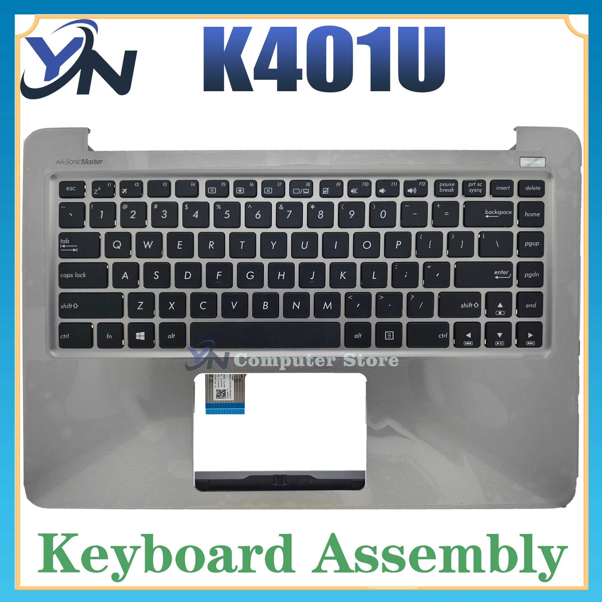 

K401U For ASUS Laptop Keyboard K401UB K401LB K401UX A401L A401U K401L Keyboard Palmrest C Shell Assembly