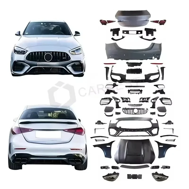 

New Bodykit Facelift for Mercedes-Benz C-Class W205 2015-2021 Upgrade to W206 2022 C63 AM G Body Parts