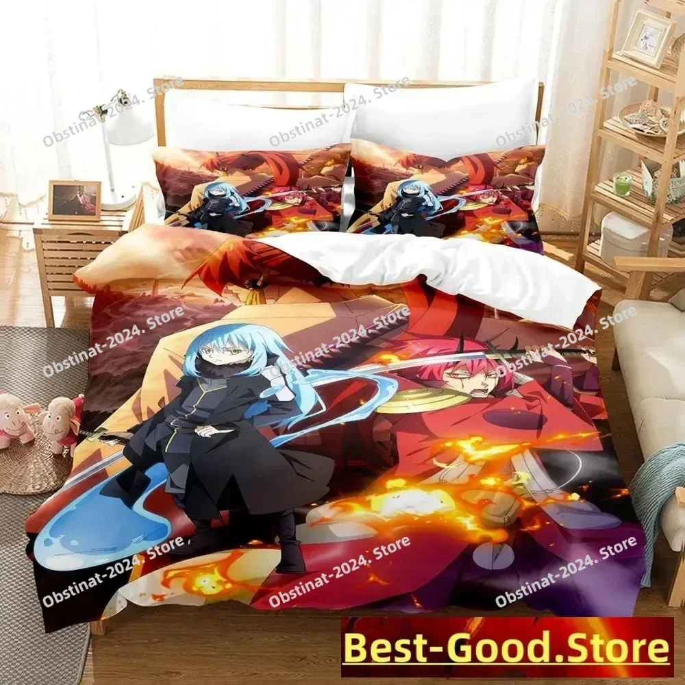 time i got reincarnated as a slime Bedding Set Printed With Pillowcase Bed Duvet Cover Soft Single Double Queen Super King Size