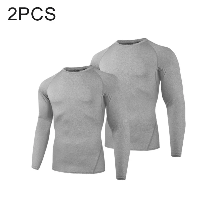 

Men's large 2 pieces, long sleeve sportswear plus size, comfortable fit, gym running training, elastic breathable