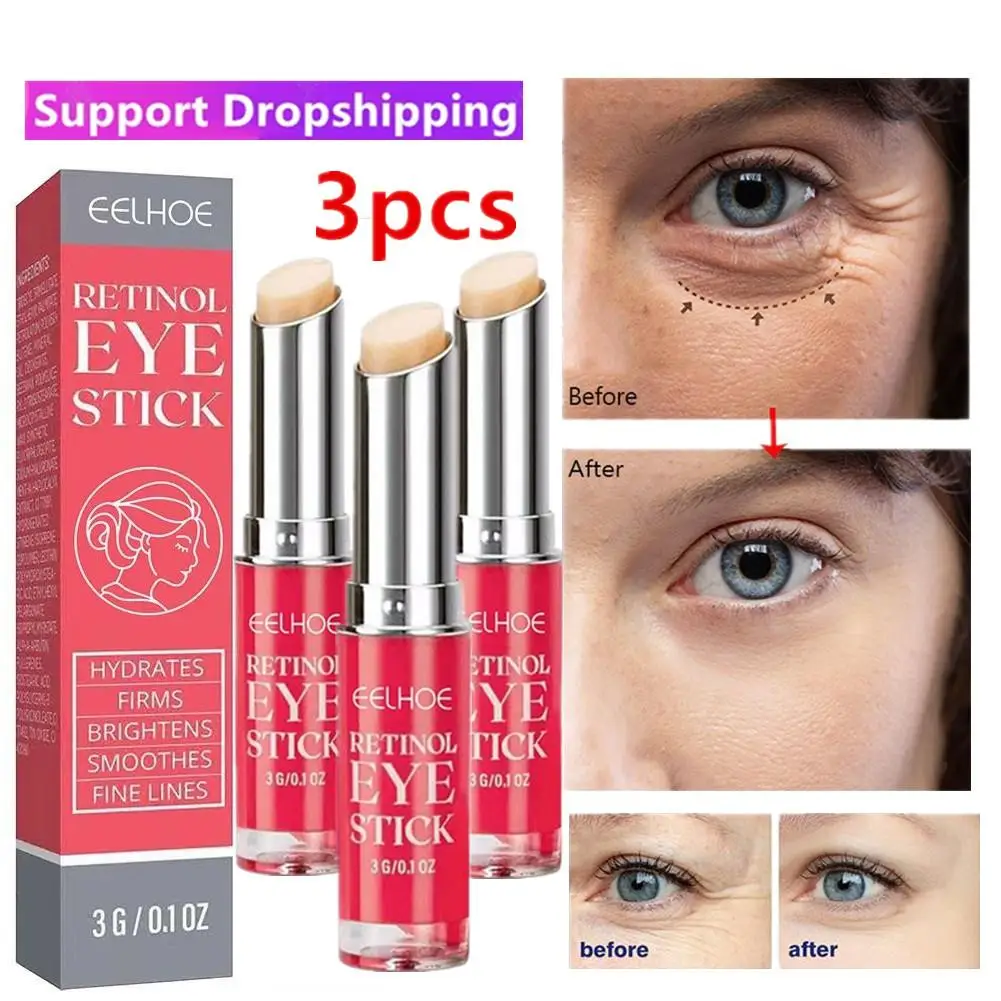 

3XAnti-Wrinkle Eye Cream Retinol Remove Eye Bags Dark Circles Anti Aging Lifting Firming Whitening Moisturizing Brighten Skin Ca