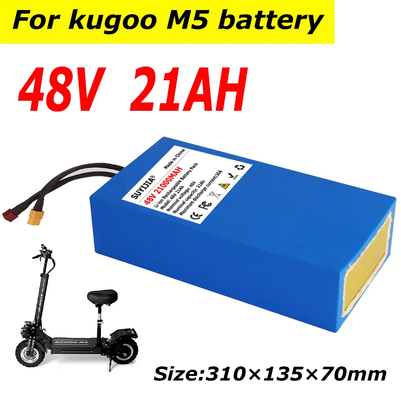 48V 21000mAh Kugoo M5 electric scooter powerful motor 18650 13S lithium battery built-in 30A BMS T-XT60 plug