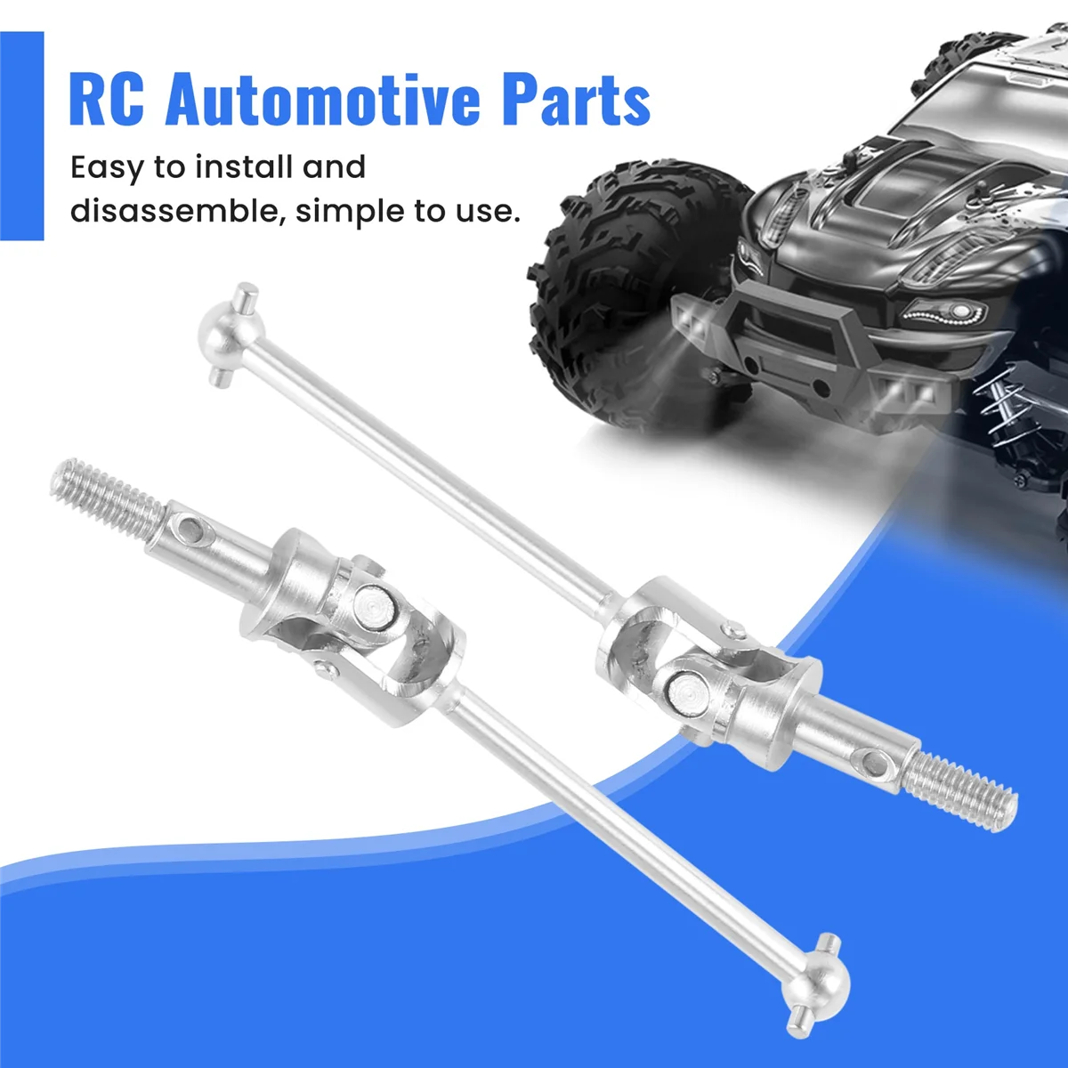 NN89R für HSP 1/10 Teile Upgrade 122015 2PCS Aluminium Universal Antriebsgelenk Welle für für HSP 94122/94101/94102 RC Auto Teile