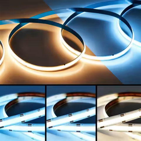 Dimmable 3 Color CCT COB LED Strip Light 24V 8mm 10mm Width 2700K To 6500K Color-Changing LED Tape Linear Double Color RA90