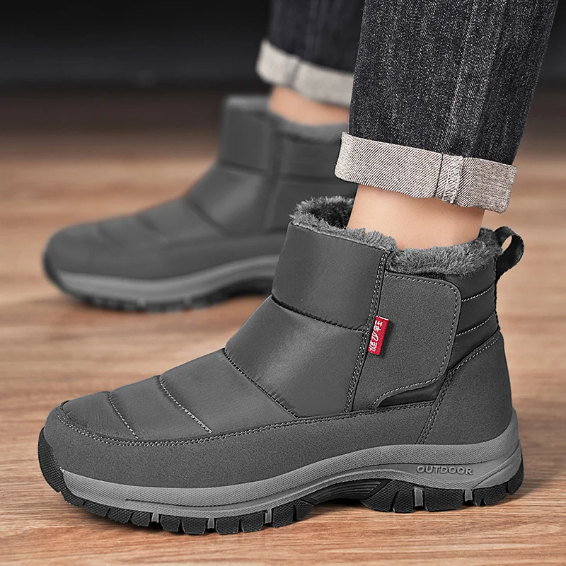 أحذية الشتاء الرجالية للثلج مقاومة للماء الدافئة القطيفة المضادة للانزلاق أحذية المشي لمسافات طويلة في الهواء الطلق أحذية رياضية للرجال