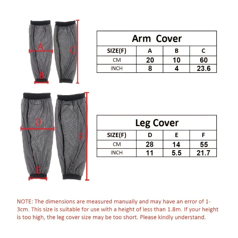 4pcs Arm Leg Mesh Sleeves These Covers Fully Protect Your Limbs Ideal Outdoor Activities Including Hiking Camping Fish and More